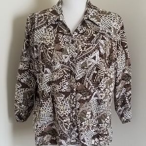 erika Brown Button Up Top
